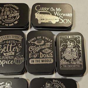 engraved metal tin